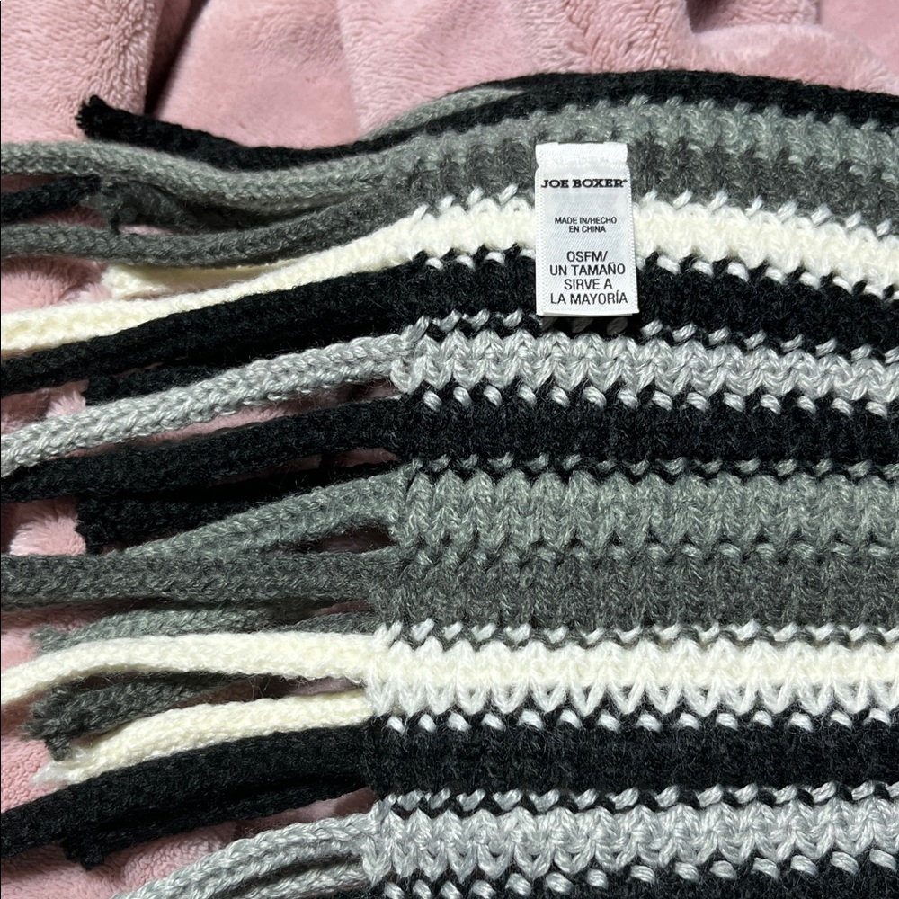 Joe Boxer Women's Knit Scarf - Black, Gray, Cream